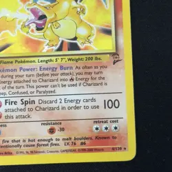 Charizard 4/130 Holo Rare Pokemon 2000 Base Set 2 WOTC Pokemon Vintage English - Image 5