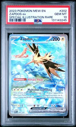 2023 POKEMON MEW EN-151 SPECIAL ILLUSTRATION RARE #202 ZAPDOS EX PSA 10 - Image 1