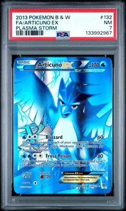 2013 POKEMON B&W PLASMA STORM #132 FULL ART/ARTICUNO EX PSA 7 - Image 1