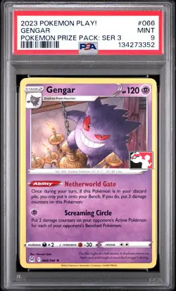 2023 POKEMON PLAY! POKEMON PRIZE PACK: SER 3 #066 GENGAR PSA 9 - Image 1