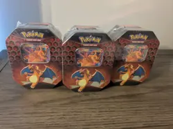 Pokemon Charizard GX Hidden Fates Tins SEALED (3) - Image 1