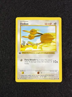 Doduo 48/102 1st Edition Shadowless Pokemon Card Base Set WOTC Common LP - Image 1