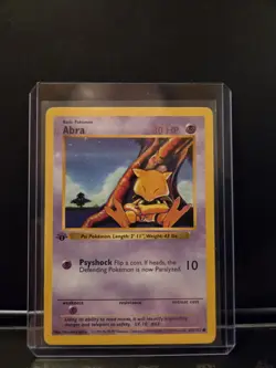 Abra 1st Edition Shadowless Base Set Unlimited Vintage Pokemon Card WOTC TCG - Image 1