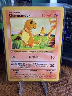 Pokemon TCG Charmander Shadowless 1st Edition, Base Set, Card 46/102 - Image 1