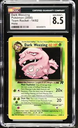 CGC 8.5 Dark Weezing 2000 Team Rocket 14/82 Holo Pokemon Card - Image 1