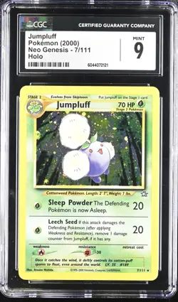 CGC 9 MINT Jumpluff 2000 Neo Genesis 7/111 Holo Pokemon Card - Image 1