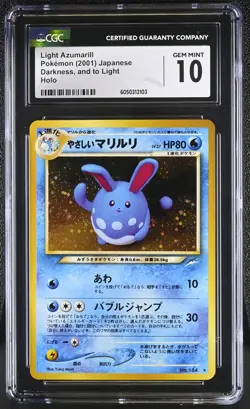 CGC 10 GEM MINT Light Azumarill Japanese Neo Destiny 184 Holo Pokemon Card - Image 1