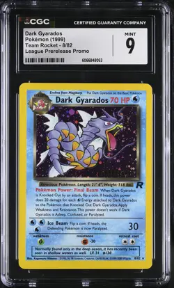 CGC 9 MINT Dark Gyarados 1999 Team Rocket Prerelease 8/82 Holo Pokemon Card - Image 1