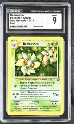 CGC 9 MINT Bellossom 2000 Neo Genesis 3/111 Holo Pokemon Card - Image 1