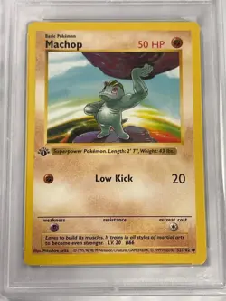 1999 POKEMON BASE SET SHADOWLESS 1ST EDITION MACHOP #52 PSA 10. - Image 2
