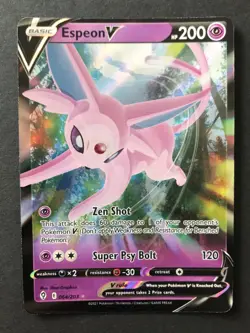 Espeon V 064/203 SWSH Evolving Skies ULTRA RARE HOLO Pokemon Card Near Mint - Image 1
