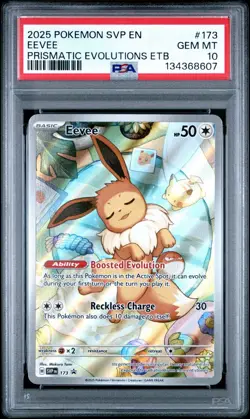 Pokemon Eevee TCG Prismatic Holo Promo Card 173 Gem Mint PSA 10 - Image 1