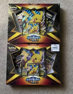 Pokemon Shining Fates Pikachu V Collection Box New & Sealed x 2 - Image 1