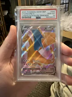 2020 Pokemon Champion's Path ETB Promo Charizard V SWSH050 - PSA 10 GEM MINT - Image 1