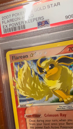 2007 Pokemon EX Power Keepers Flareon Holo Gold Star #100 PSA 9 ~ TAIL SWIRL!! - Image 2