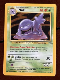 Pokemon Fossil Muk 13/62 Holo Rare LP - Image 1