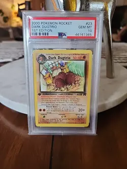 2000 Pokemon 1st Edition Rocket Dark Dugtrio Rare PSA 10 Gem Mint Team Rocket - Image 1