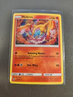 Moltres 38/214 Cracked Ice Holo Pokemon Lost Thunder NM Fast Shipping! - Image 1