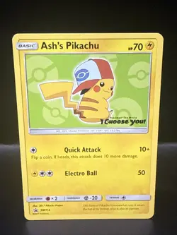 Pokemon Ash's Pikachu SM112 Black Star Promo Pokemon I Choose You - Image 1