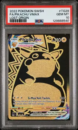 2022 POKEMON SWORD & SHIELD LOST ORIGIN #TG29 FULL ART/PIKACHU VMAX PSA 10 - Image 1