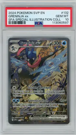 2024 Pokemon Shrouded Fable Greninja ex #132 Special Illustration Promo PSA 10 - Image 1