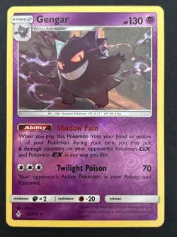 2019 Pokemon SM Unbroken Bonds 70/214 Gengar Reverse - Image 1