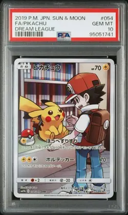 2019 Pokemon Japanese Sun & Moon Dream League Pikachu #054 - PSA 10 - Image 1