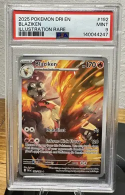 Pokemon TCG Blaziken Illustration Rare Destined Rivals 192/182 PSA 9 - Image 1