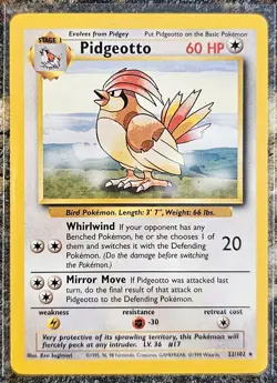 1999 Pokemon Basic Base Set Pidgeotto 22 NM or Better - Image 1