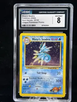 Misty's Seadra #9 Holo Prerelease 2000 Gym Heroes Pokemon CGC 8 💦 - Image 1