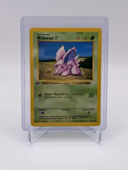 MP 1st Edition Base Set Nidoran M 055/102 Pokemon (Shadowless) - Image 1
