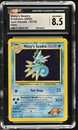 MISTY'S SEADRA Gym Heroes Holo Rare #9 CGC 8.5 Vintage Pokemon [Nostalgium] - Image 1