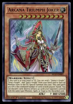 Yu-Gi-Oh TCG King's Court #KICO-EN001 Arcana Triumph Joker Ultra Rare,1st Ed. NM - Image 1