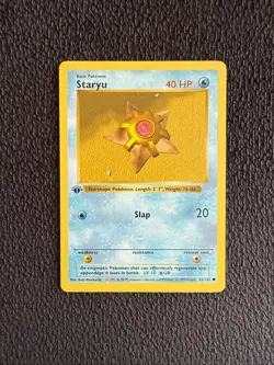 ⭐1st Edition Shadowless Staryu 65/102 Base Set Pokemon Card WOTC 1999 LP - Image 1