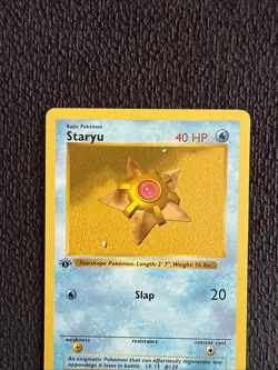 ⭐1st Edition Shadowless Staryu 65/102 Base Set Pokemon Card WOTC 1999 LP - Image 3
