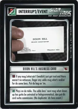 Star Trek CCG Dixon Hill's Business Card Near-Mint/NM - The Fajo Collection 1997 - Image 1