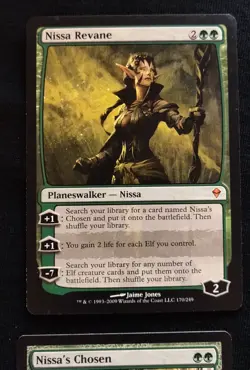 Nissa Revane Zendikar Mythic Rare Planeswalker + 3 Nissa's Chosen mtg card - Image 2