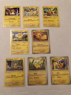 Lot of 8 Pikachu and Raichu Pokemon Cards - Image 1