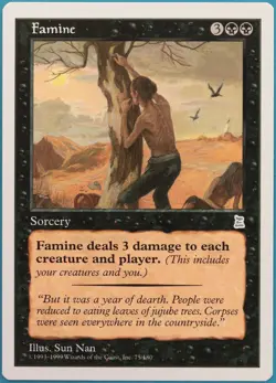 Famine Portal Three Kingdoms MINT Black Uncommon MTG CARD (ID# 323482) ABUGames - Image 1