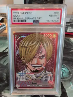 Sanji PRB01-001 Leader English Alt Art One Piece Card Game PSA 10 - Image 1