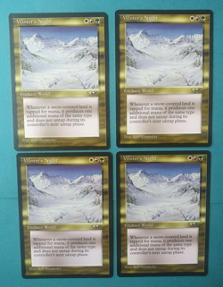 Magic the Gathering MTG Alliances WINTER'S NIGHT X 4 LP/EX Rare 1996 NICE! - Image 1