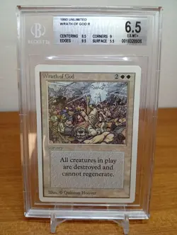 Magic WRATH OF GOD Unlimited MTG Vintage OLD SCHOOL Beckett BGS 6.5 - Image 1