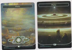 PLAINS 2X RARE FOIL BORDERLESS FULL ART N-MINT MTG MAGIC UNFINITY C4 - Image 1