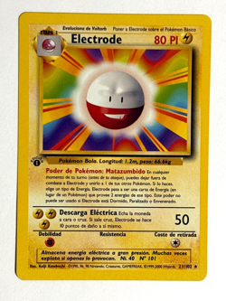 Pokemon TCG Electrode 021/102 1st Edition Rare Base Set WOTC Spanish! - Image 1