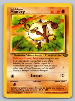 Pokemon TCG Jungle Mankey 55/64 - Image 1