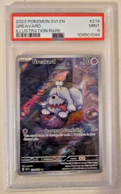 Pokemon TCG Scarlet Violet Base Set Greavard 214/198 Illustration Rare PSA 9 - Image 1