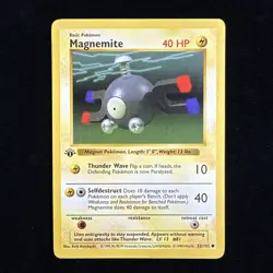 Pokemon - Base Set 1st Edition Shadowless - Magnemite 53/102 - Common LP - Image 1