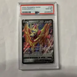2020 Pokemon Sword & Shield 139 Zamazenta V PSA 10 Mint - Image 1