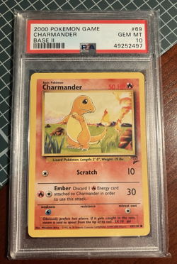 PSA 10 2000 Pokemon Game Base II CHARMANDER #69 GEM MINT Base 2 - Image 1