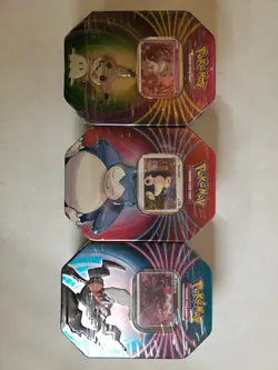 Pokemon TCG: Mighty Mysterious Tin 2021 Set - Darkrai, Mimikyu, & Snorlax Sealed - Image 1